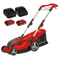 Akumulátorová sekačka na trávu Einhell Power X-Change s baterií 2x a nabíječkou 2x - 36 V, 37 cm šířka sečení, 45 l koš na t